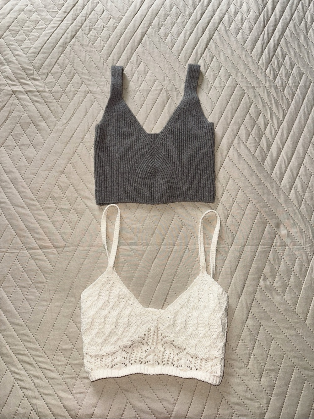J. Crew Gray Ribbed Knit Tank Top and Zara top set